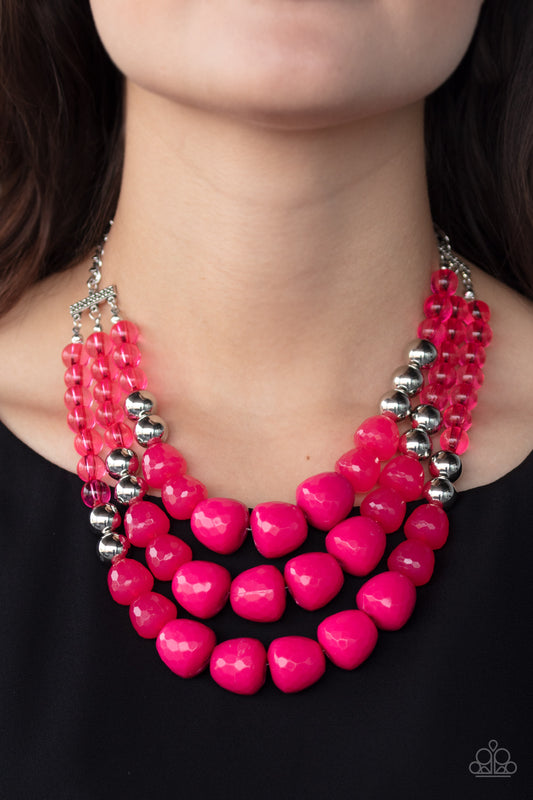 Paparazzi Accessories - Forbidden Fruit #N510 - Pink Necklace