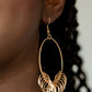 Paparazzi Accessories - Halo Effect - Gold Earrings