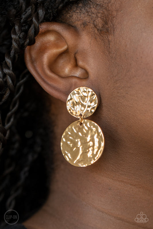 Paparazzi Accessories - Relic Ripple - Gold Earrings