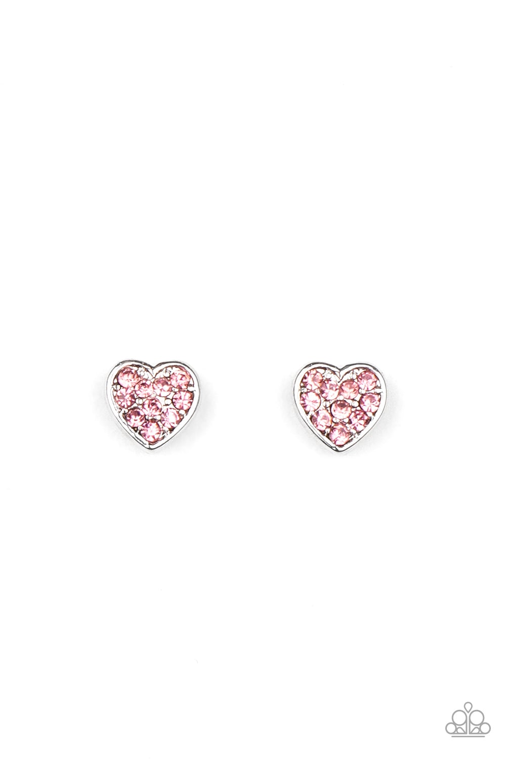 Paparazzi Accessories -  glittery pink rhinestones, the dainty frames include a variety of bar, round, bow, floral, heart, and butterfly shapes #SS15 - Starlet Shimmer Earrings