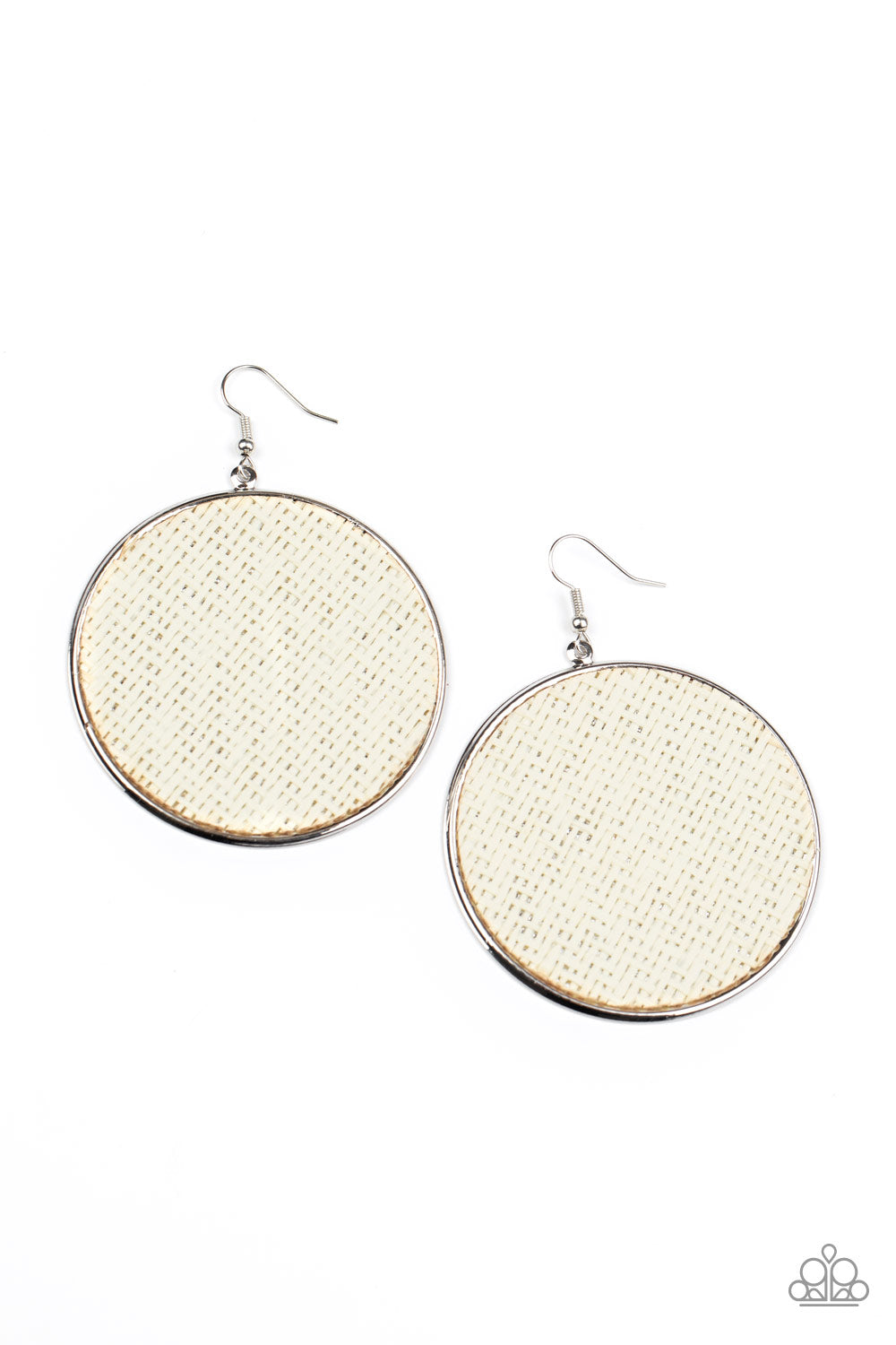 Paparazzi Accessories - Wonderfully Woven - White Earrings
