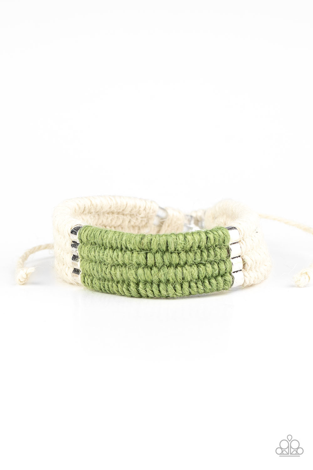 Paparazzi Accessories - Hot Cross BUNGEE - Green Bracelet