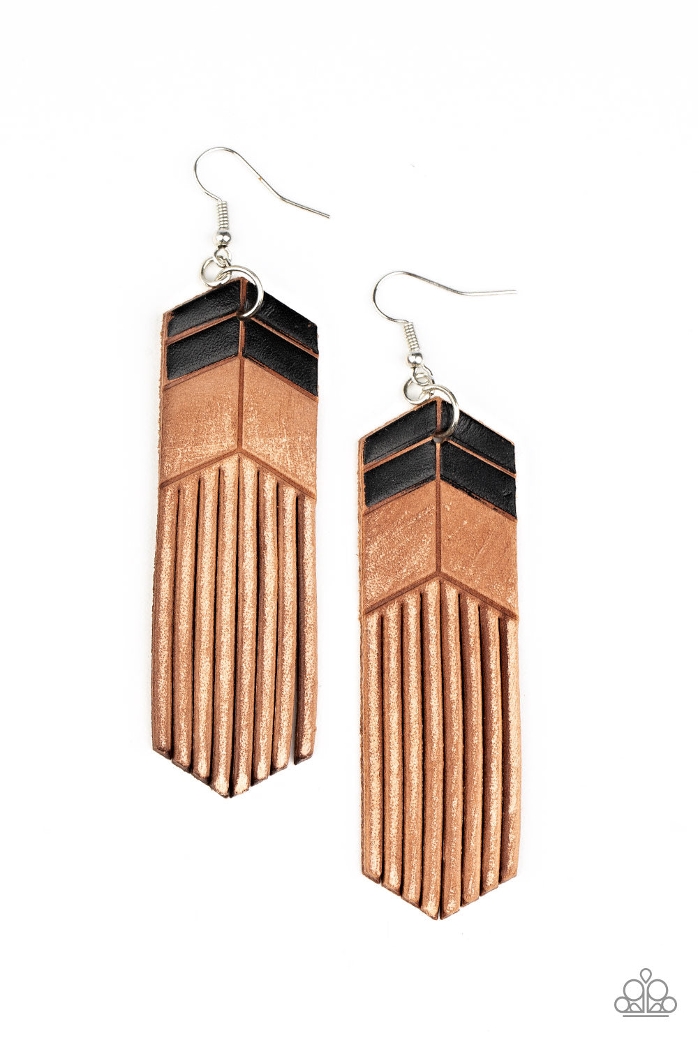 Paparazzi Accessories - Desert Trails - Black Earrings