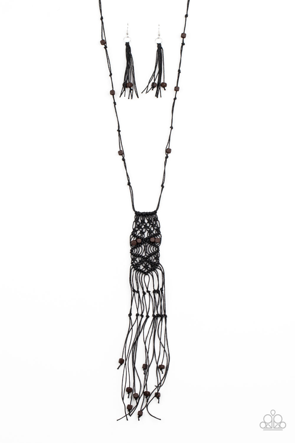 Paparazzi Accessories - Macrame Majesty - Black Necklace