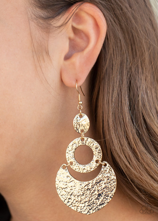 Paparazzi Accessories - Shimmer Suite #E404 Peg - Gold Earrings