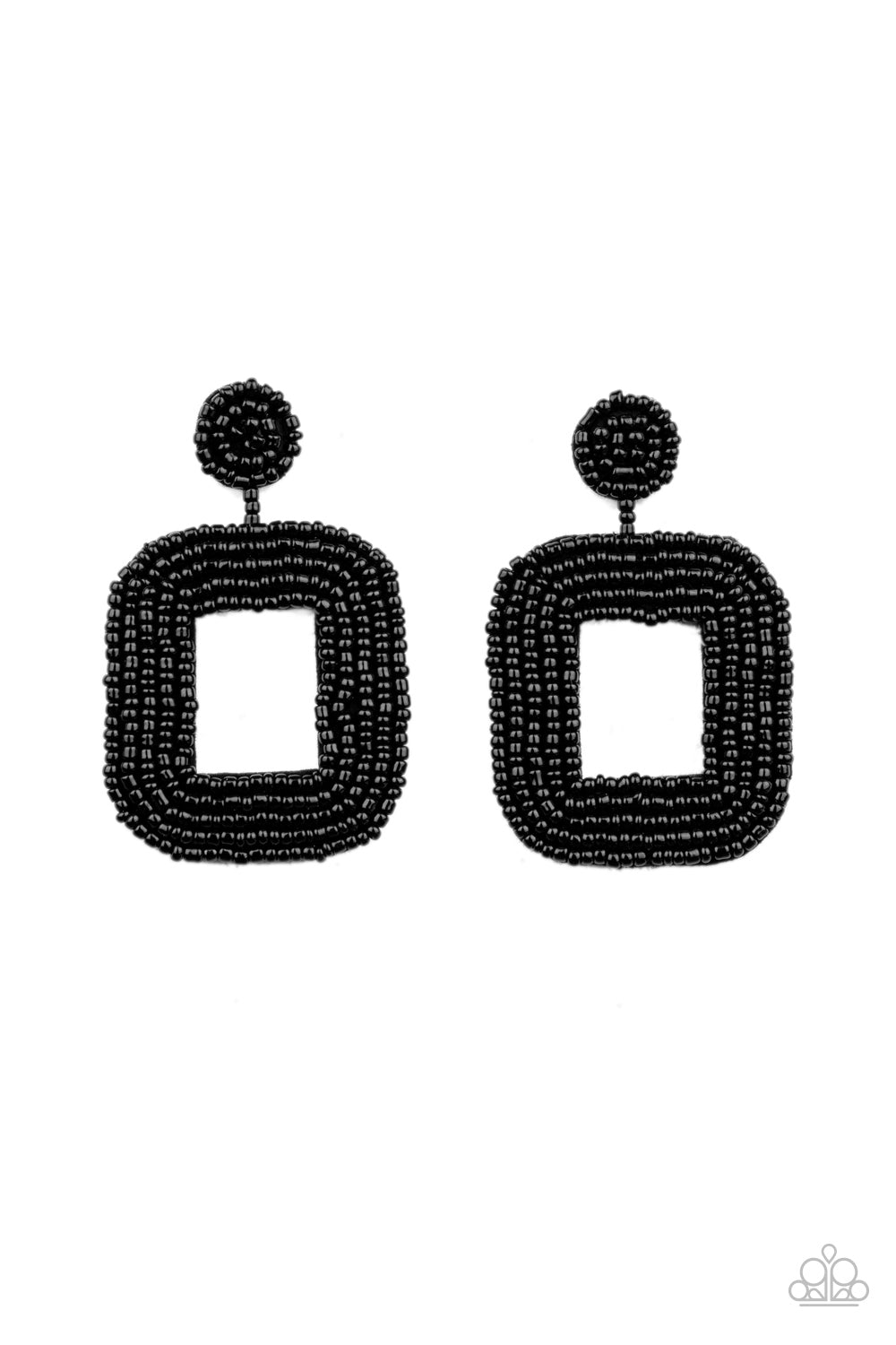 Paparazzi Accessories - Beaded Bella #E246- Black Earrings