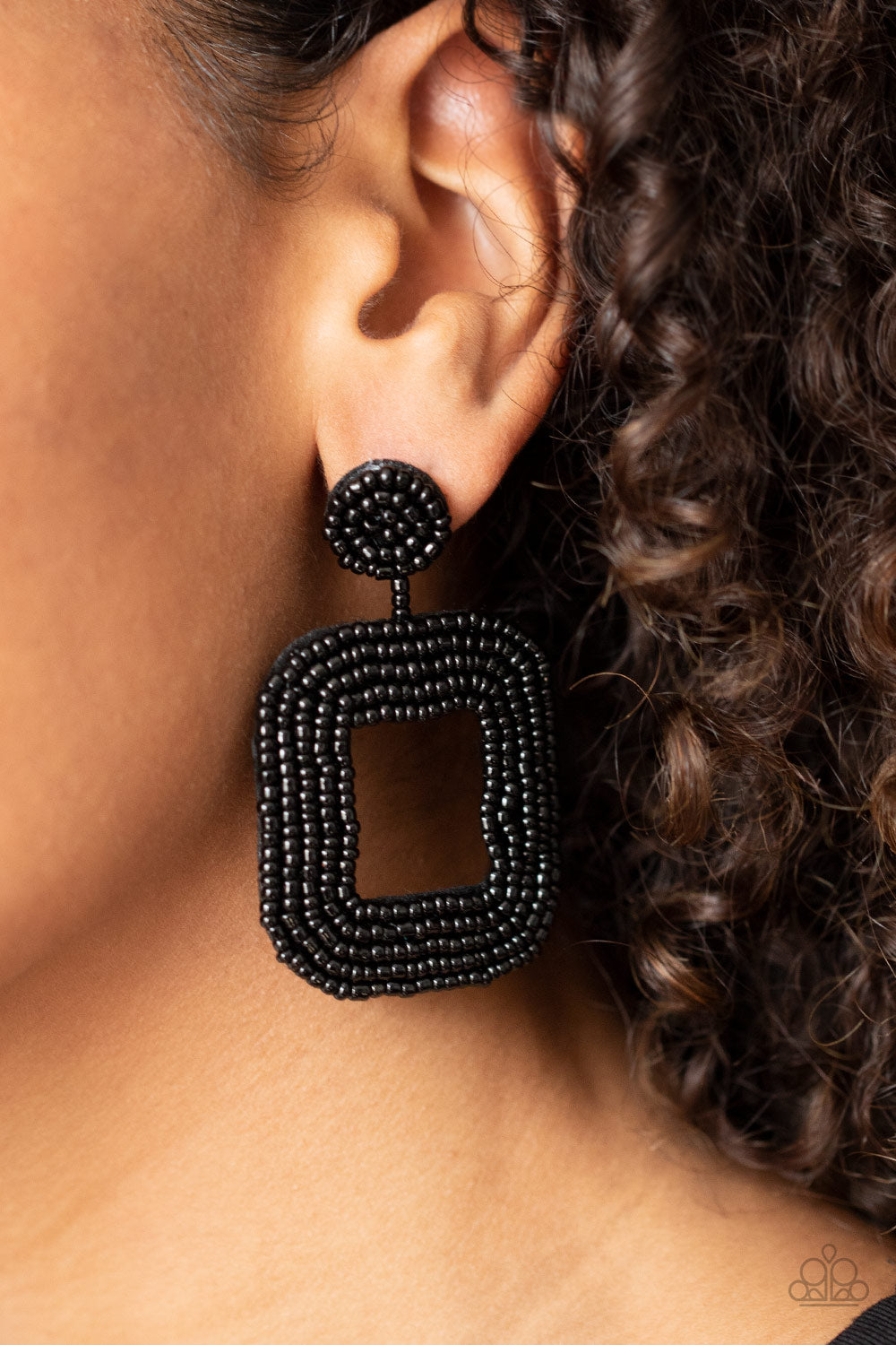 Paparazzi Accessories - Beaded Bella #E246- Black Earrings