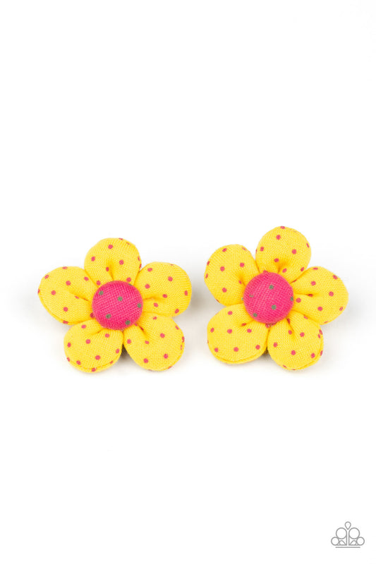 Paparazzi Accessories - Polka Dotted Delight - Yellow Hair Clip