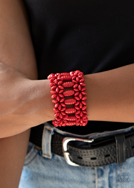 Paparazzi Accessories - Fiji Flavor - Red Bracelet