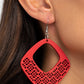 Paparazzi Accessories - WOOD You Rather - Red Earrings