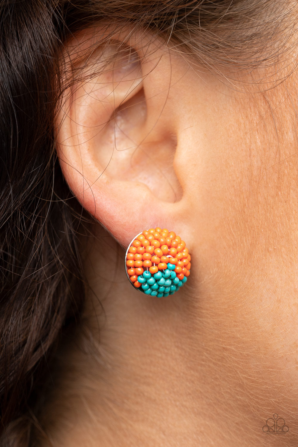 Paparazzi Accessories - As Happy As Can BEAD #E265 - Orange Earrings