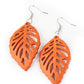 Paparazzi Accessories - LEAF Em Hanging - #E363 Orange Earrings