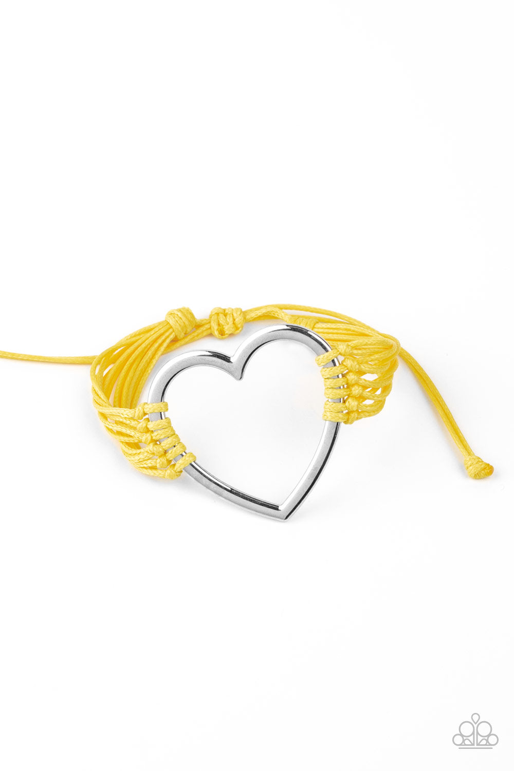 Paparazzi Accessories - Playing With My HEARTSTRINGS #B426 - Yellow Bracelet