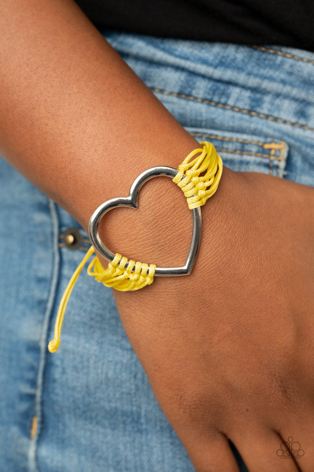 Paparazzi Accessories - Playing With My HEARTSTRINGS #B426 - Yellow Bracelet