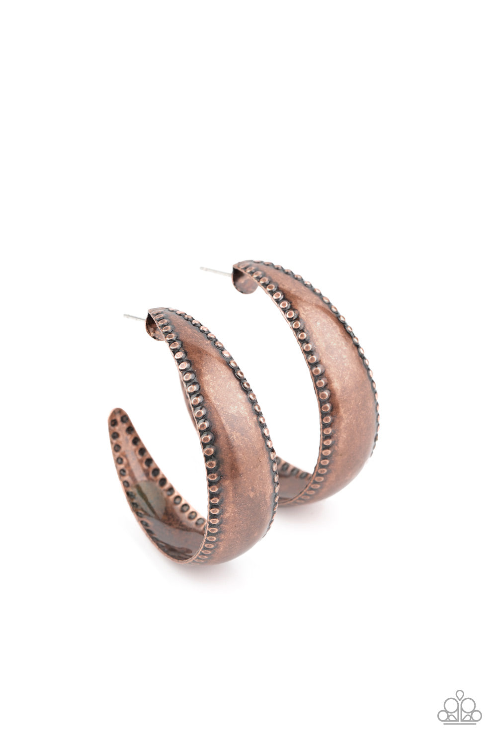 Paparazzi Accessories - Burnished Benevolence #E440 - Copper Earrings