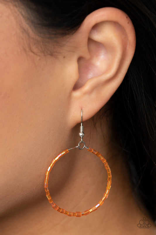 Paparazzi Accessories - Colorfully Curvy - Orange Earrings