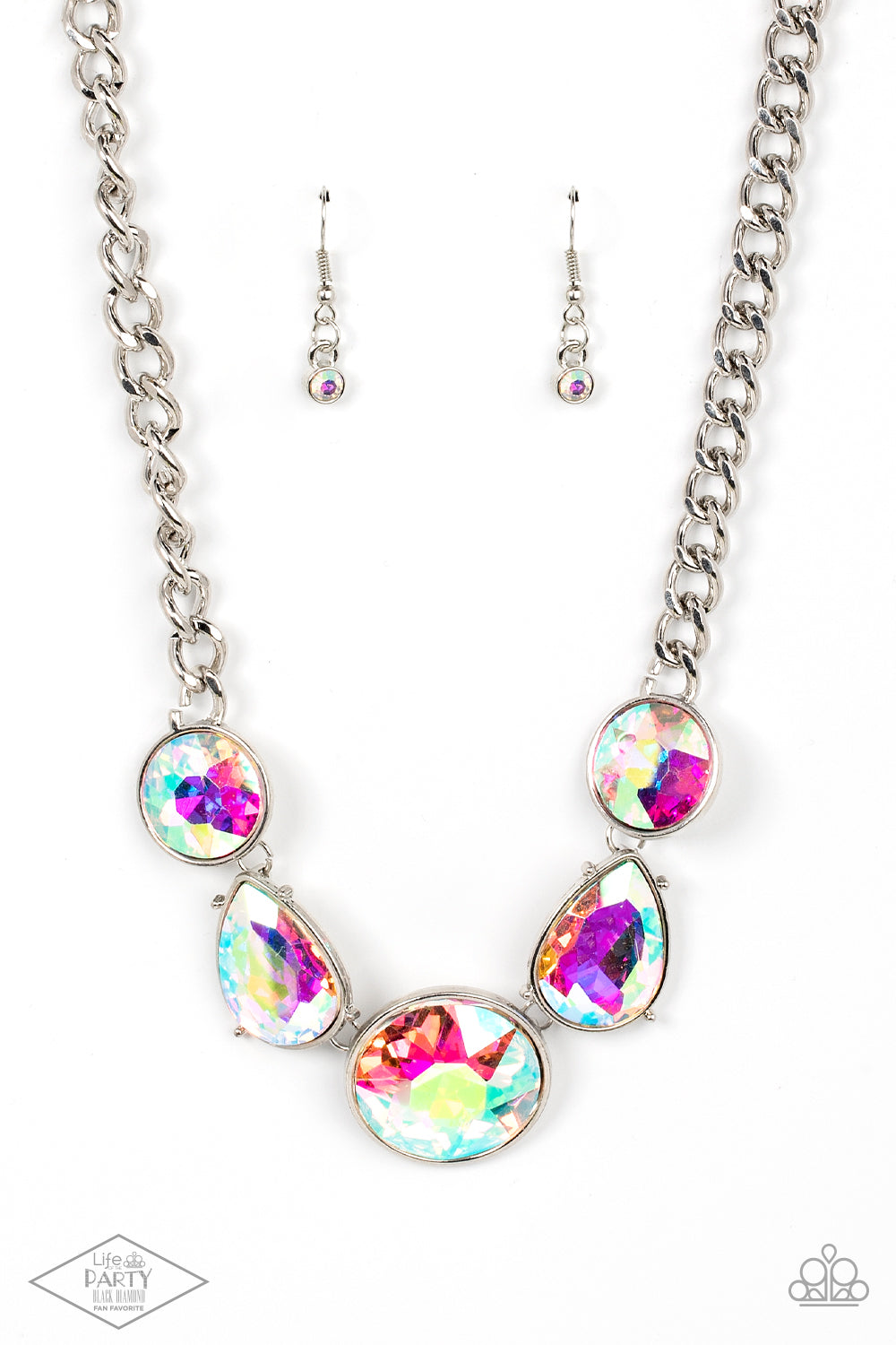 Paparazzi Accessories - All The Worlds My Stage #N929 Box 10 - Multi iridescent Necklace