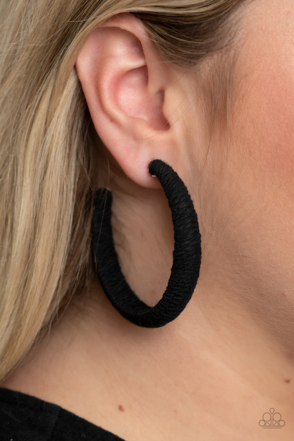 Paparazzi Accessories - TWINE and Dine - Black Earrings