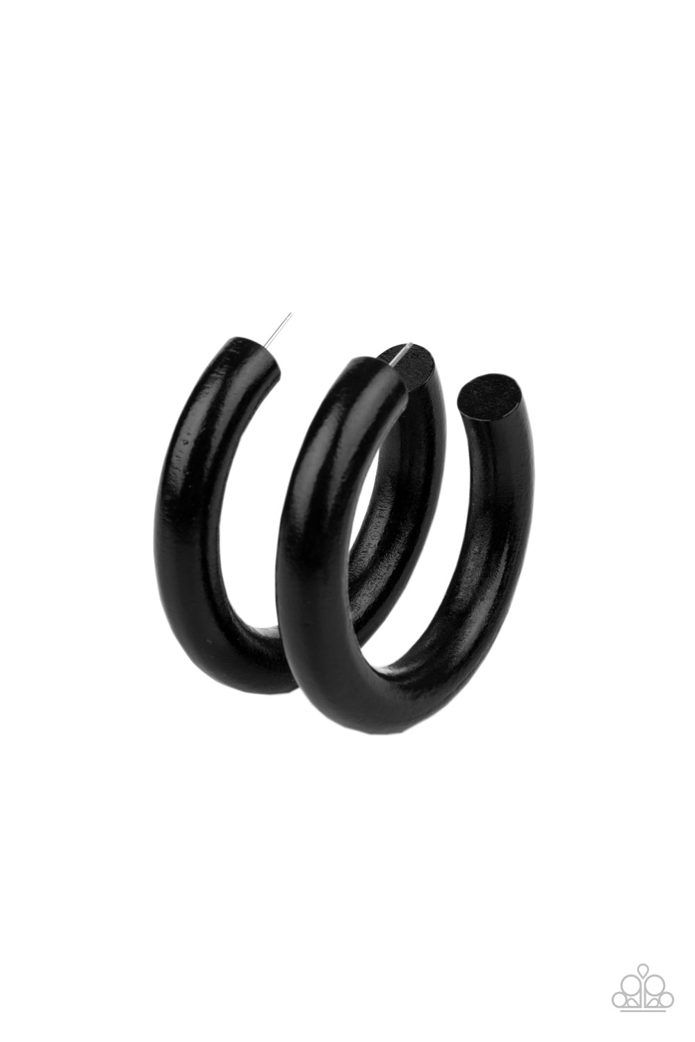 Paparazzi Accessories - I WOOD Walk 500 Miles #E267 - Black Earrings