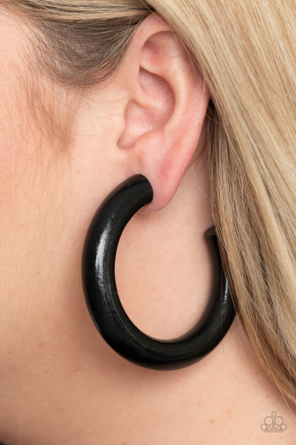 Paparazzi Accessories - I WOOD Walk 500 Miles #E267 - Black Earrings