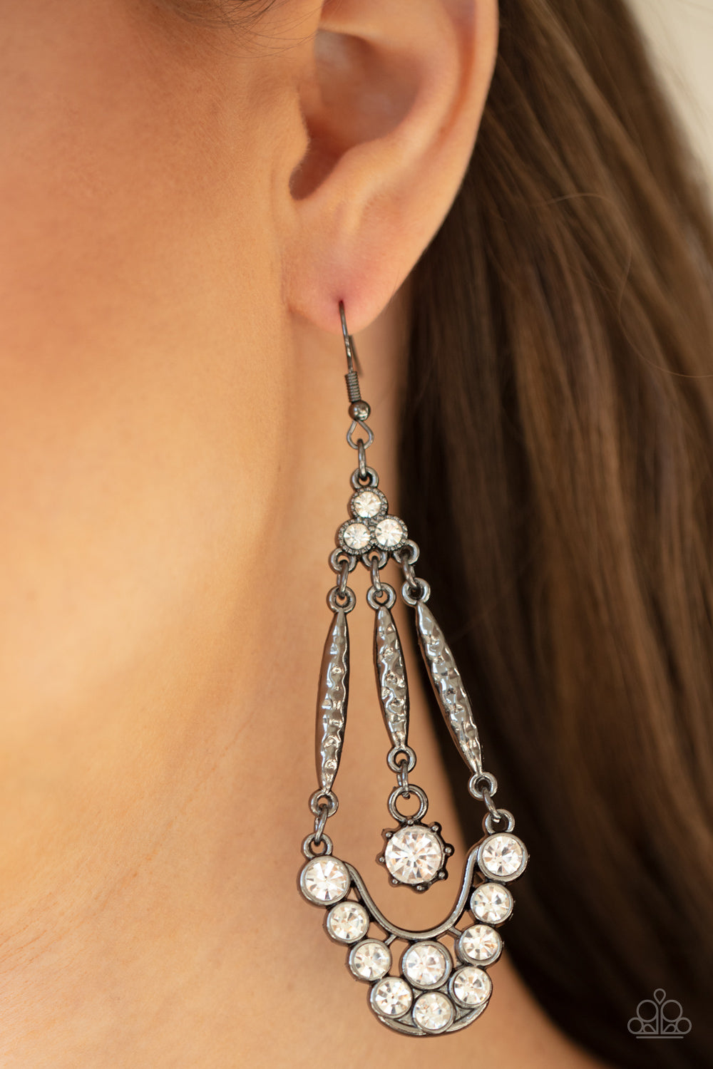 Paparazzi Accessories - High-Ranking Radiance #E438- Black Earrings