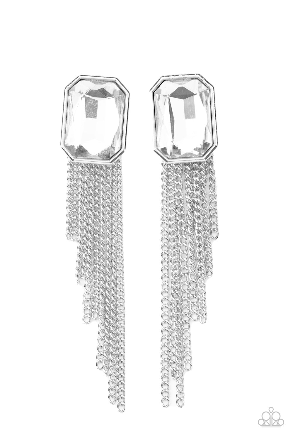 Paparazzi Accessories - Save for a REIGNy Day #E445 - White Earrings