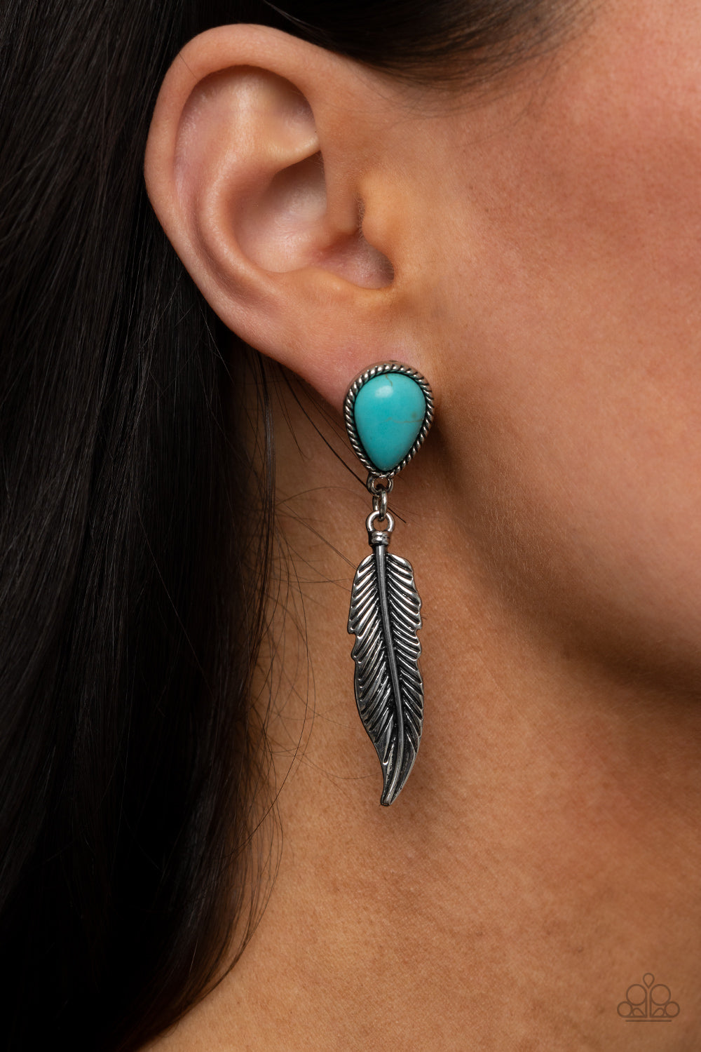 Paparazzi Accessories - Totally Tran-QUILL #E427- Blue Earrings