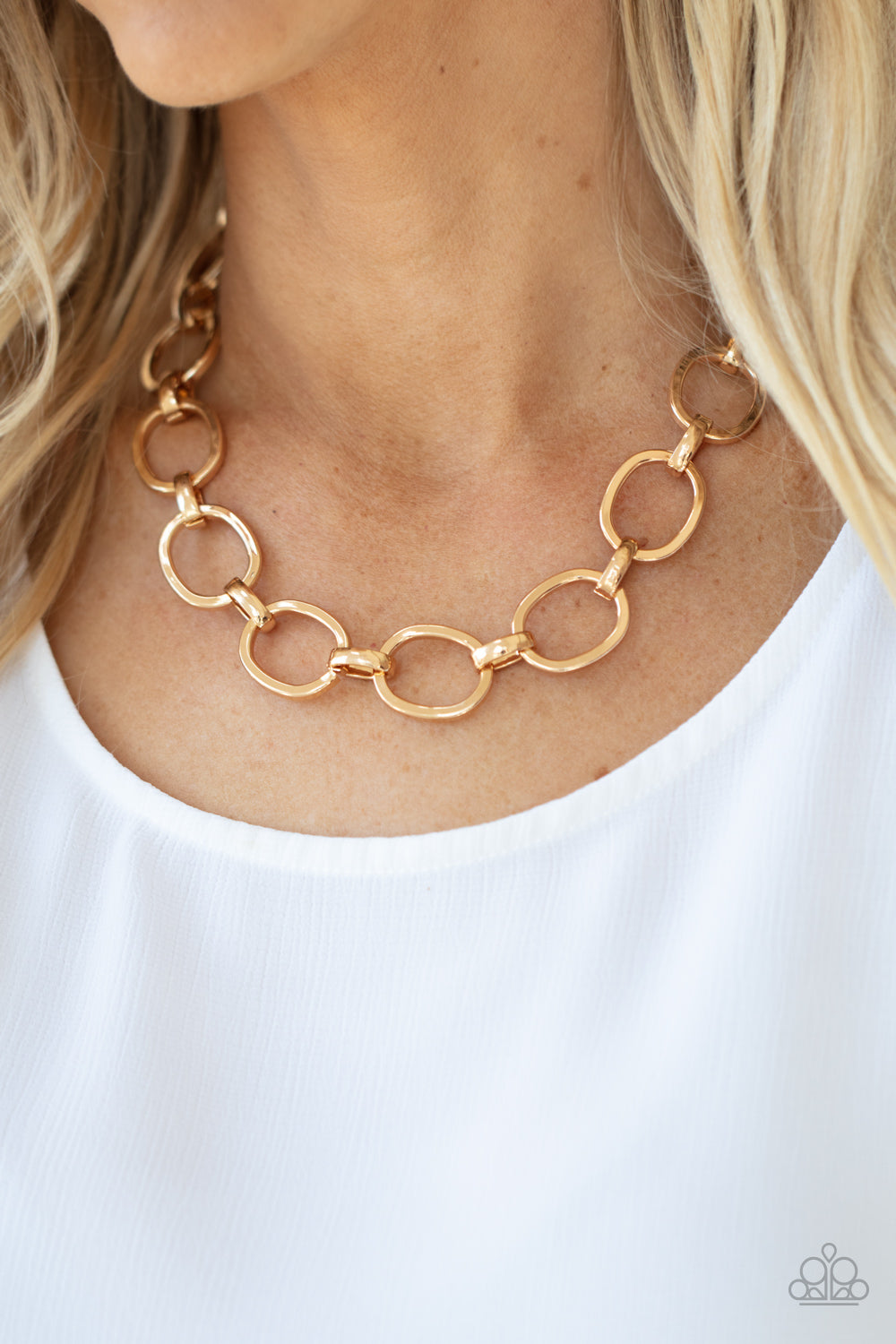 Paparazzi Accessories - HAUTE-ly Contested #N673 - Gold Necklace