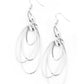 Paparazzi Accessories - OVAL The Moon #E425 - Silver Earrings