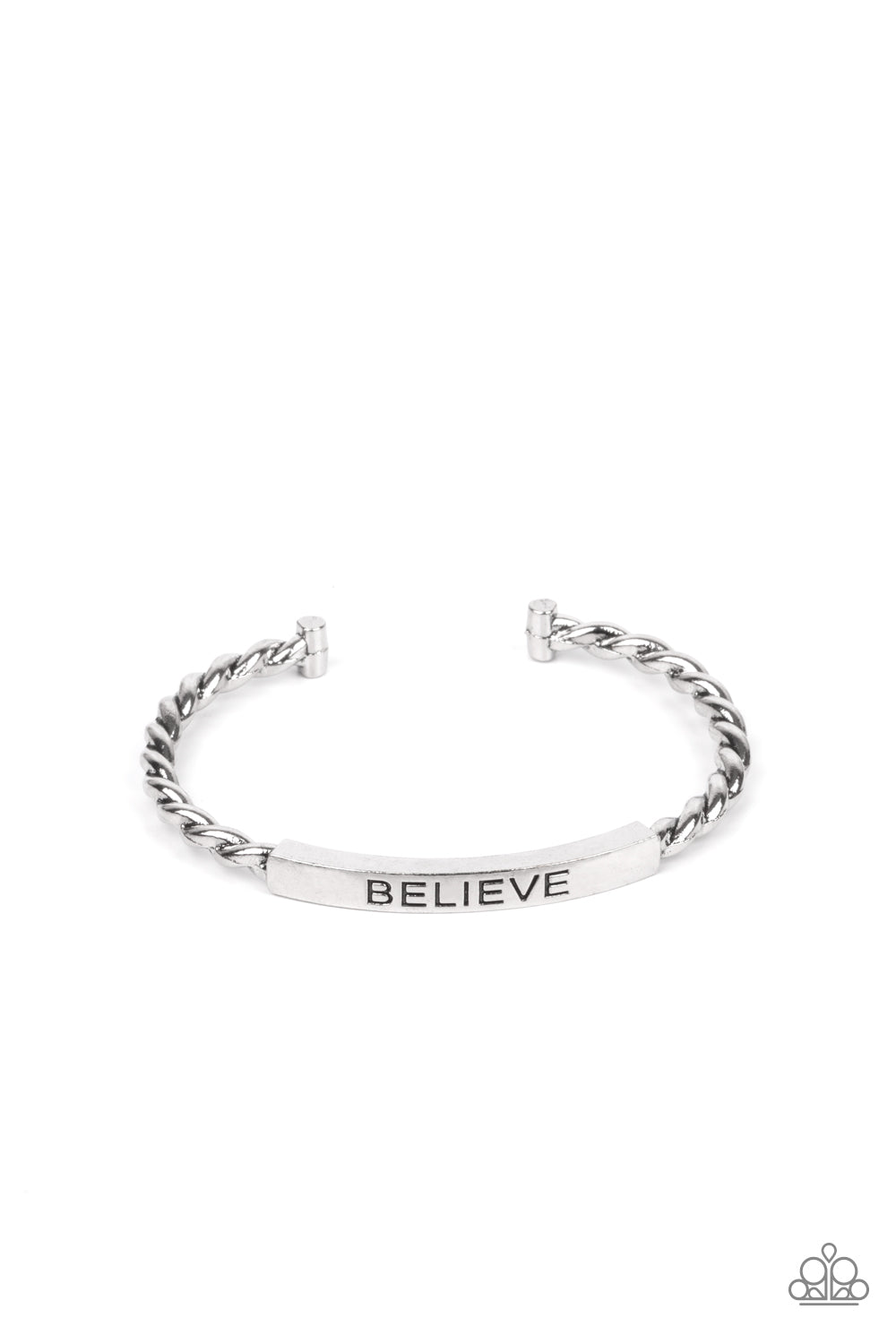 Paparazzi Accessories - Keep Calm and Believe #B579 - Silver Bracelet