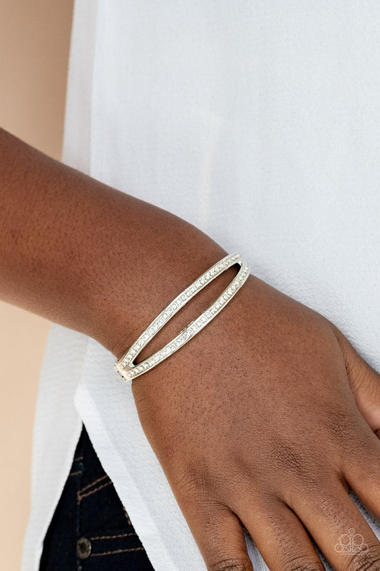 Paparazzi Accessories - A Show of FIERCE #B515 - White Bracelet