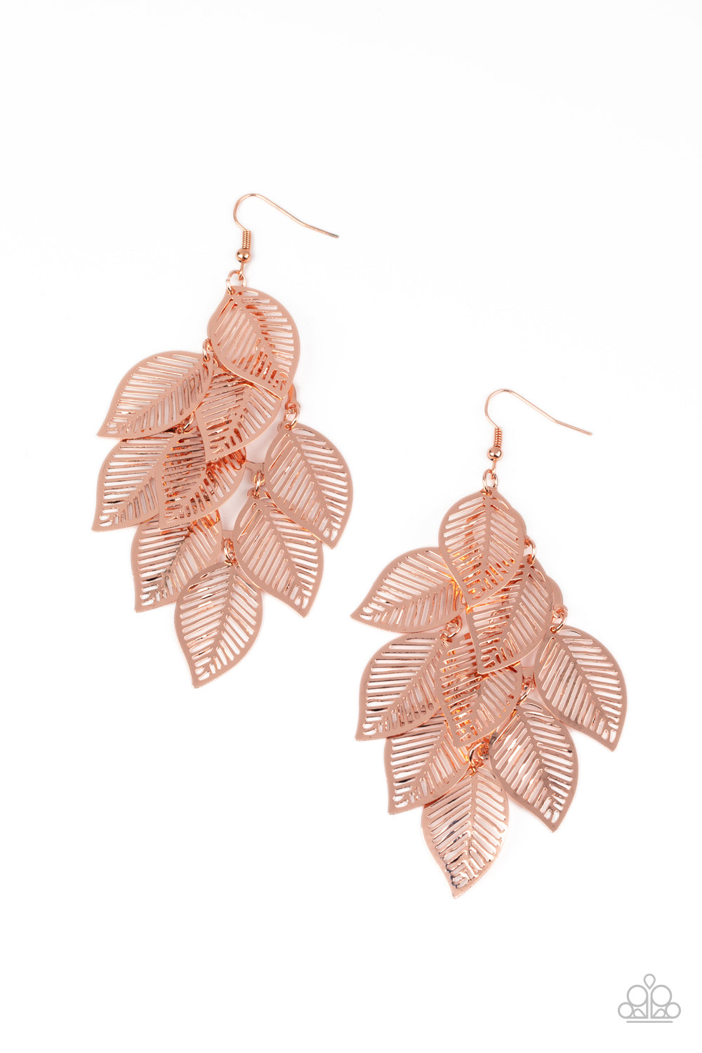 Paparazzi Accessories - Limitlessly Leafy #E429- Copper Earrings