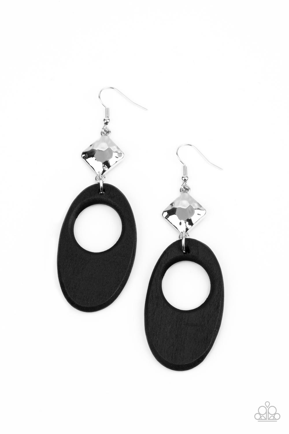Paparazzi Accessories - Retro Reveal #E544 - Black Earrings