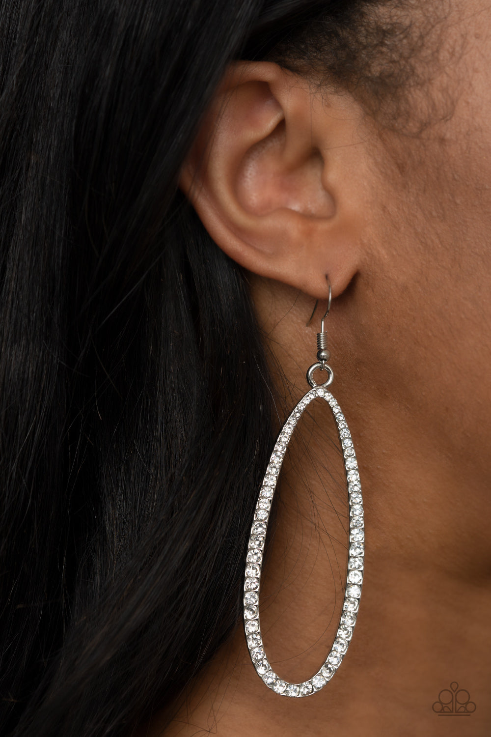 Paparazzi Accessories - Dazzling Decorum #E471 - White Earrings