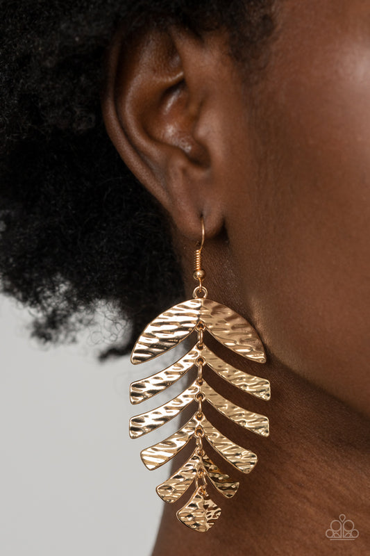 Paparazzi Accessories - Palm Lagoon #E479 - Gold Earrings