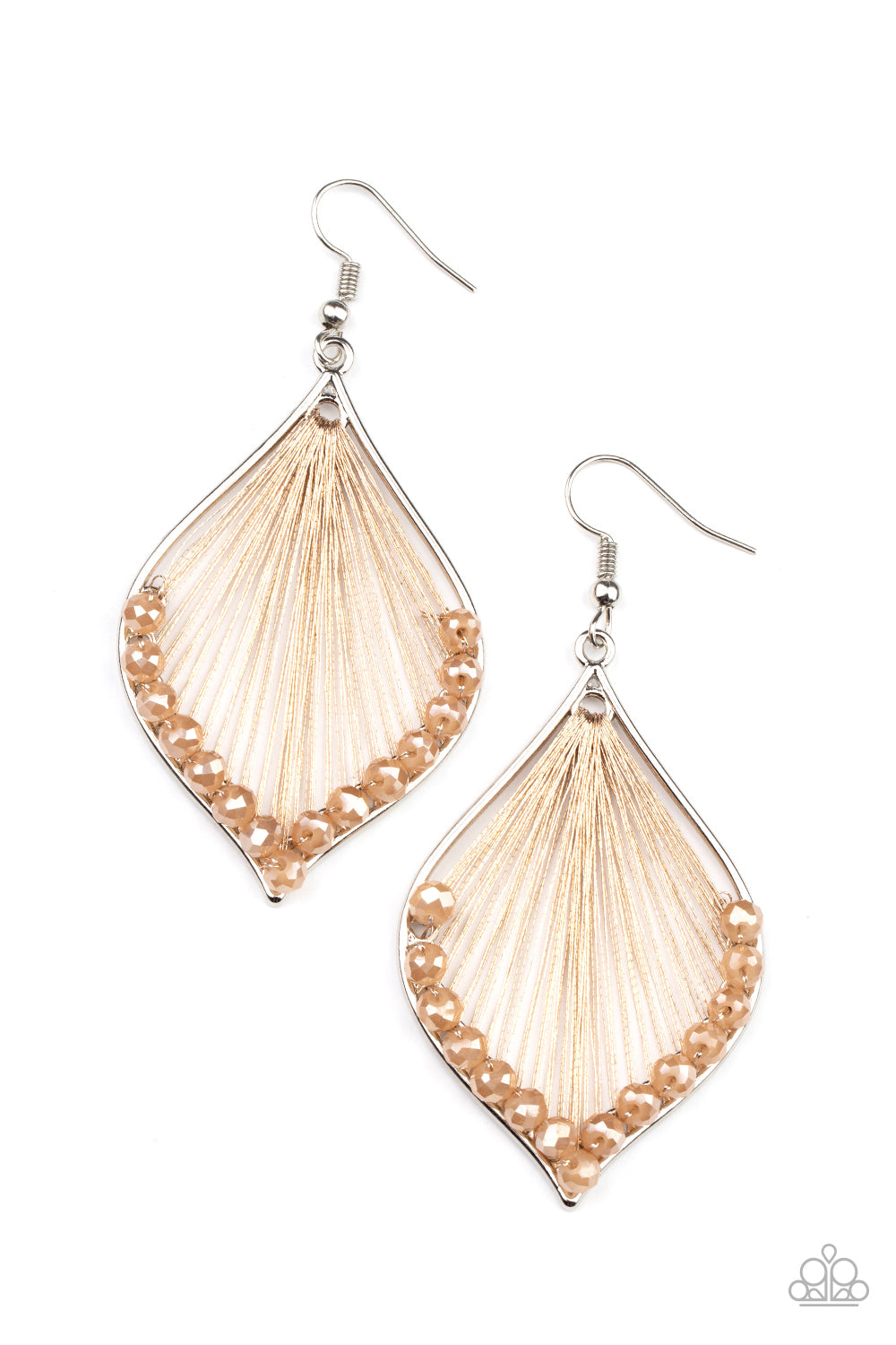 Paparazzi Accessories - Pulling at My HARP-strings #E465 - Brown Earrings