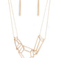 Paparazzi Accessories - 3-D Drama #N650 - Gold Necklace