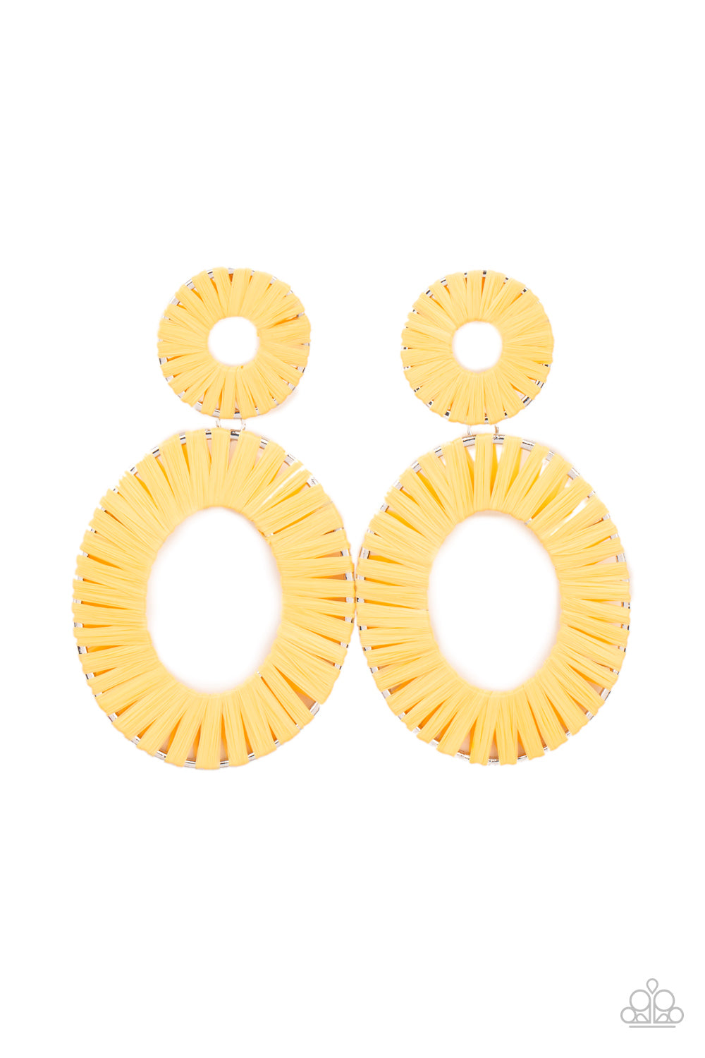 Paparazzi Accessories - Foxy Flamenco #E467 - Yellow Earrings