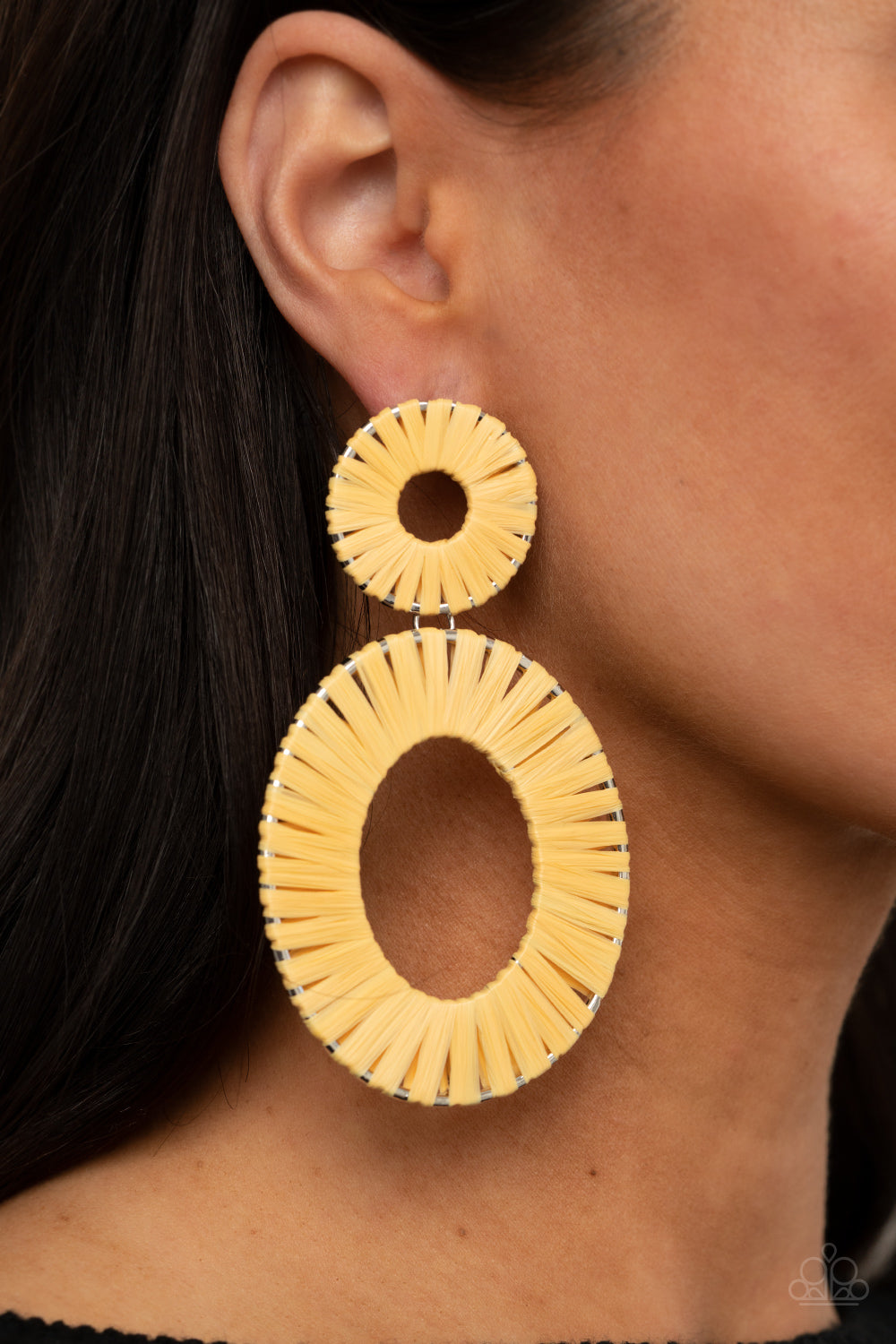 Paparazzi Accessories - Foxy Flamenco #E467 - Yellow Earrings