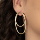 Paparazzi Accessories - So OVAL-Dramatic #E461 - Gold Earrings