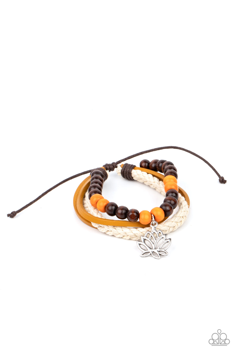 Paparazzi Accessories - Lotus Beach #B482- Orange Bracelet