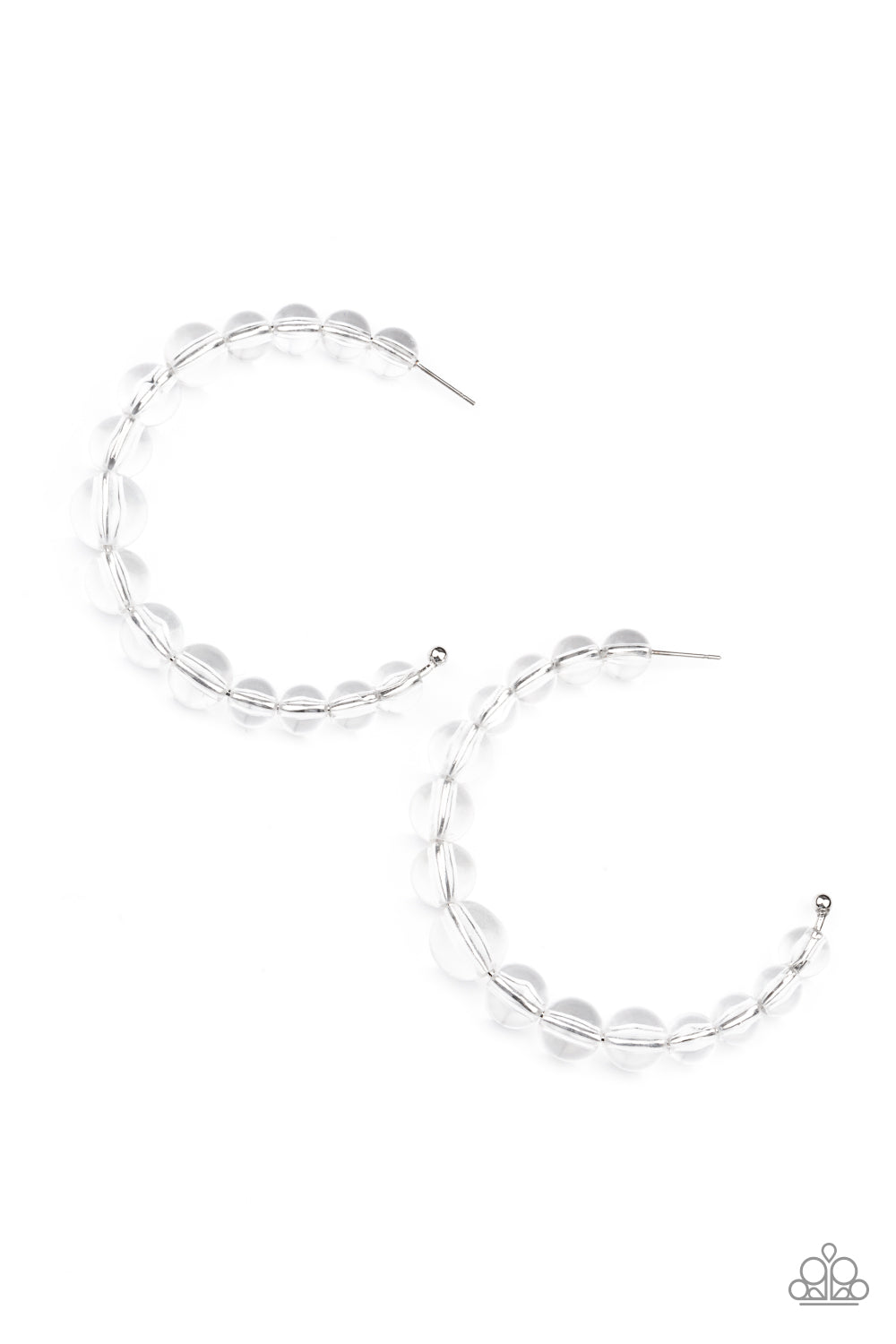 Paparazzi Accessories - In The Clear #E548 - White Earrings