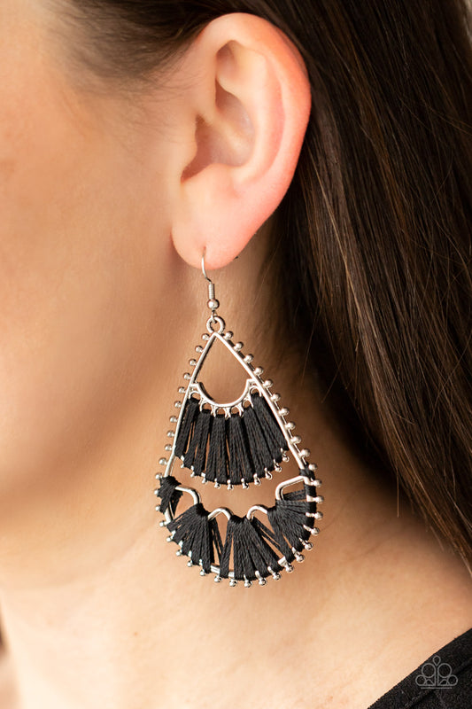 Paparazzi Accessories - Samba Scene #E469 - Black Earrings