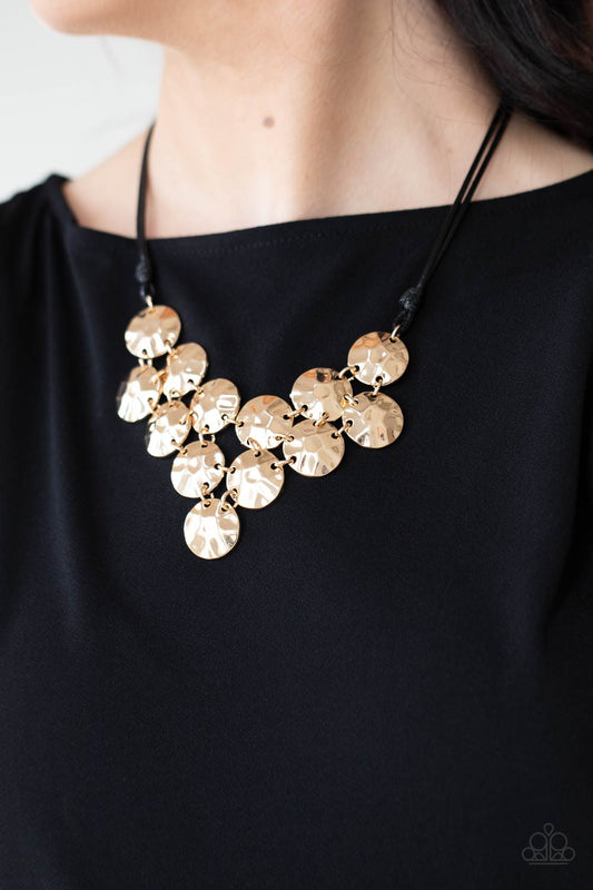 Paparazzi Accessories - Token Treasure #N726 - Gold Necklace