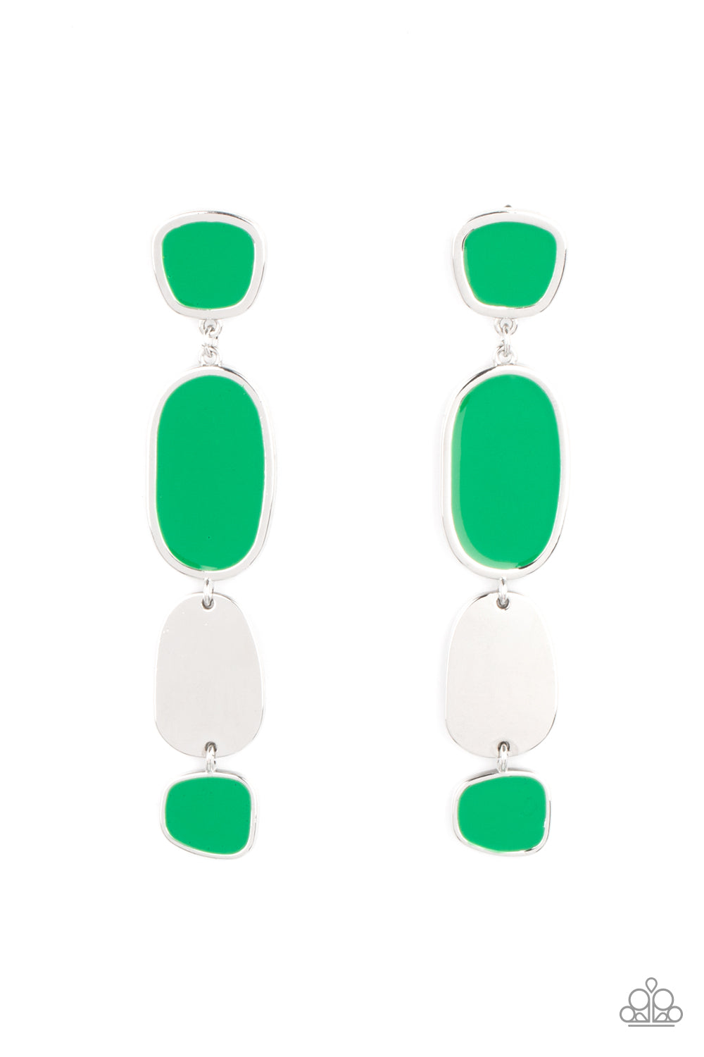 Paparazzi Accessories - All Out Allure #E556 - Green Earrings