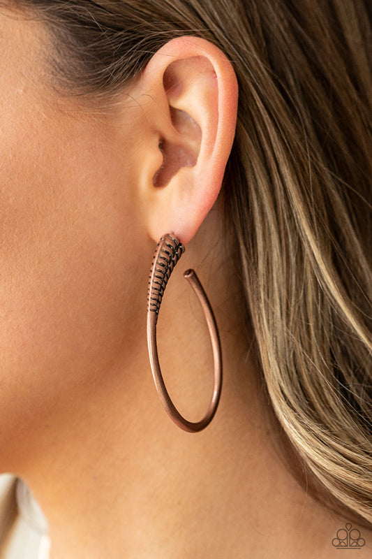 Paparazzi Accessories - Fully Loaded #E534 - Copper Earrings