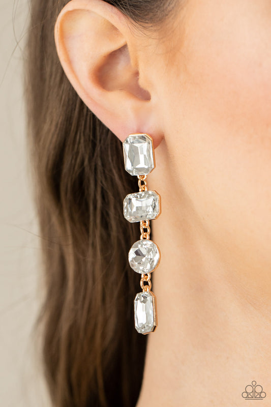 Paparazzi Accessories - Cosmic Heiress #E535 - Gold Earrings