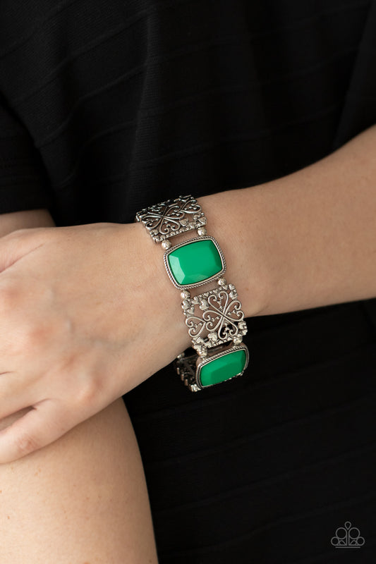 Paparazzi Accessories - Colorful Coronation #B566 - Green Bracelet