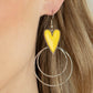 Paparazzi Accessories - Happily Ever Hearts #E507 - Yellow Earrings