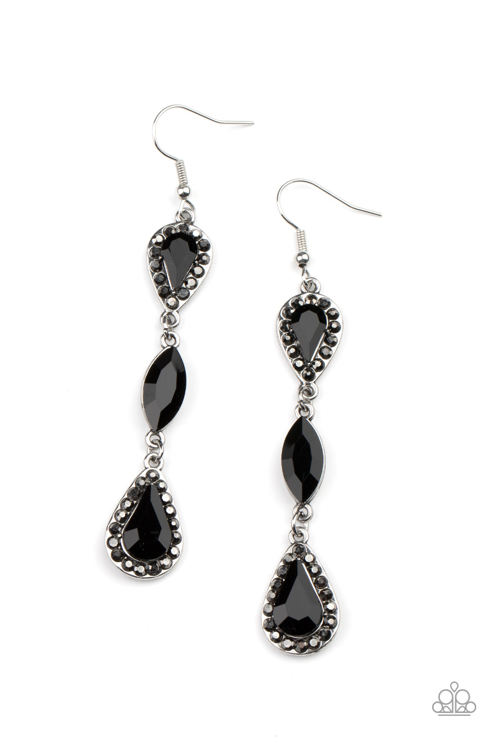 Paparazzi Accessories - Test of TIMELESS E540 - Black Earrings